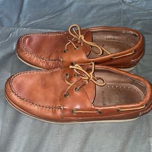 Used tan mens loafers or moccasins